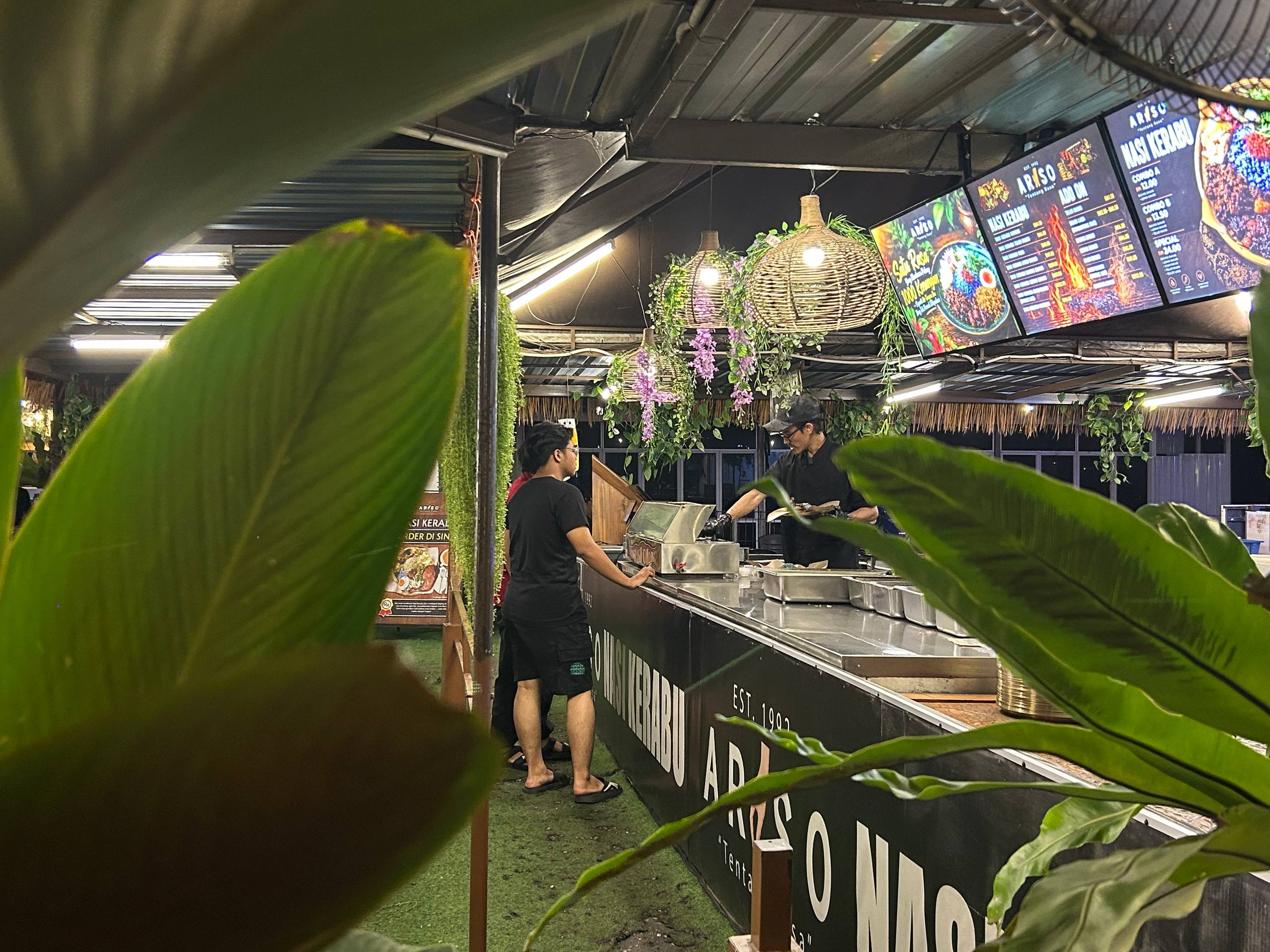 At the Nasi Kerabu Counter